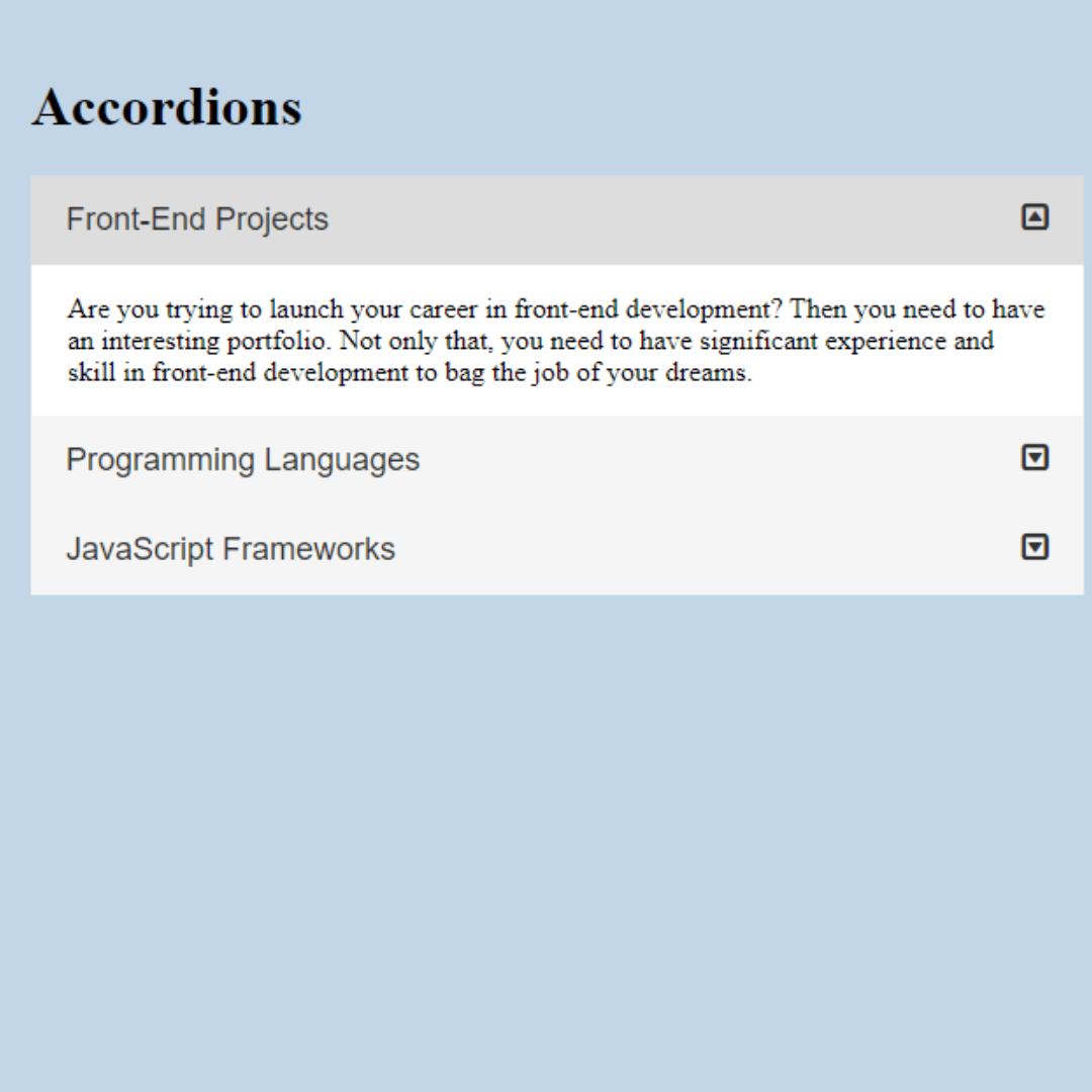 How To Create A Simple Accordion Using HTML CSS And JavaScript